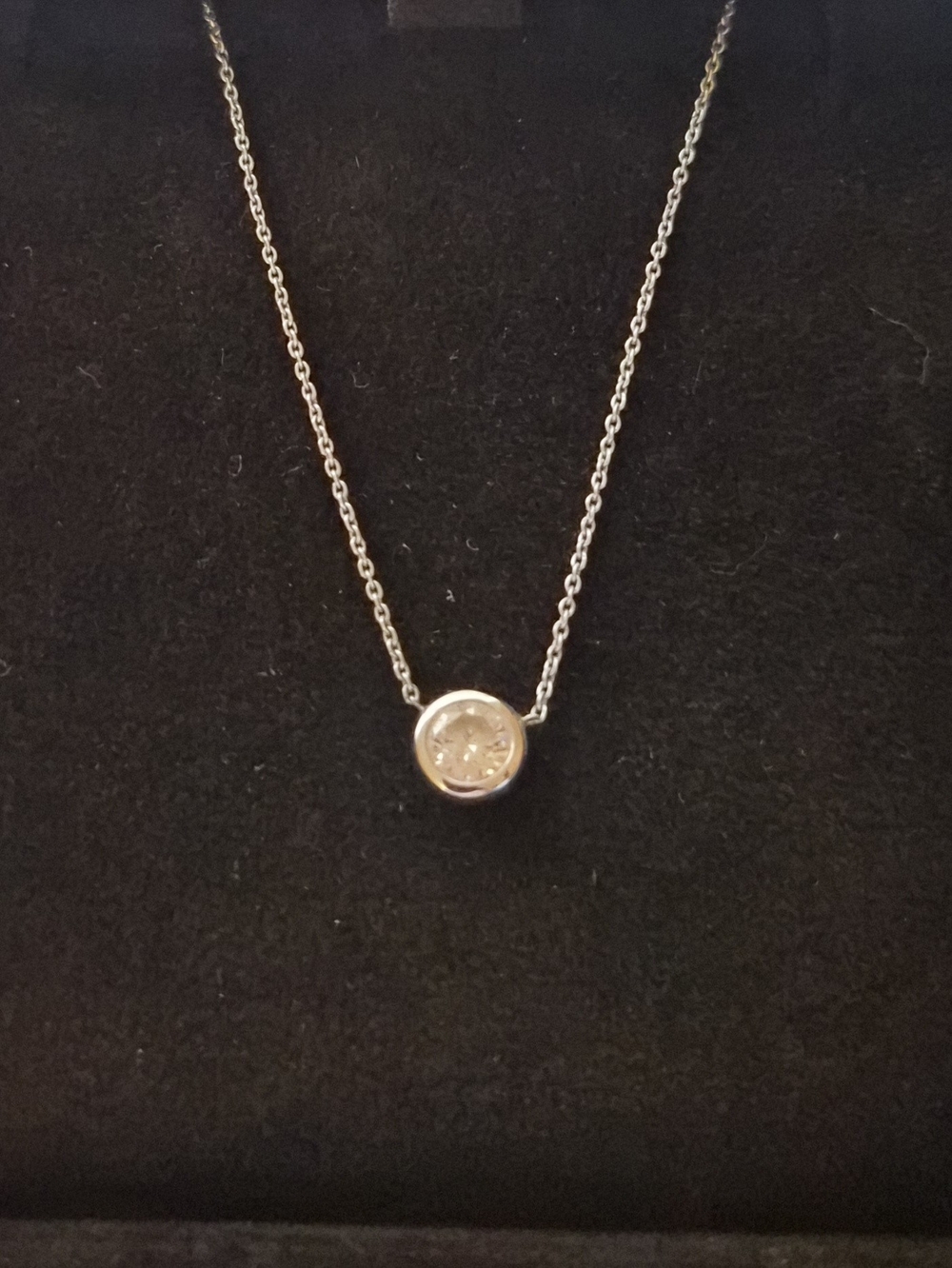 Roberto Coin Tiny Treasures Single Bezel Diamond Necklace